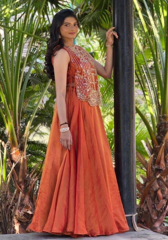 Launching Festival Special Pc 563 vichitra Orange Bridal Lehenga choli dealers